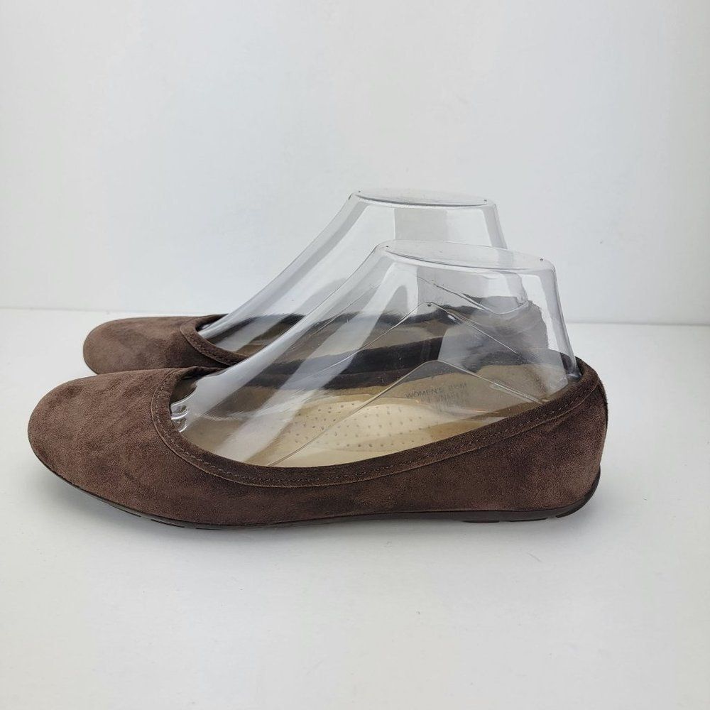 L.L. Bean Womens Size 6.5 Brown Leather Ballet Flats Shoes